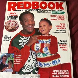 1990 DECEMBER REDBOOK MAGAZINE - BILL COSBY & RAVEN SIMON - FRONT COVER